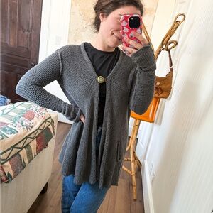 Gray Free People Sweater Cardigan
